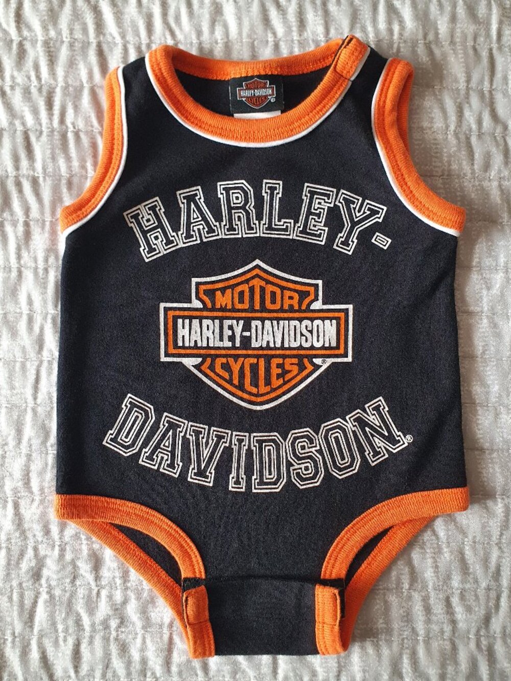 Harley-Davidson Baby Boy Sleeveless Bodysuit | 0-3 Months